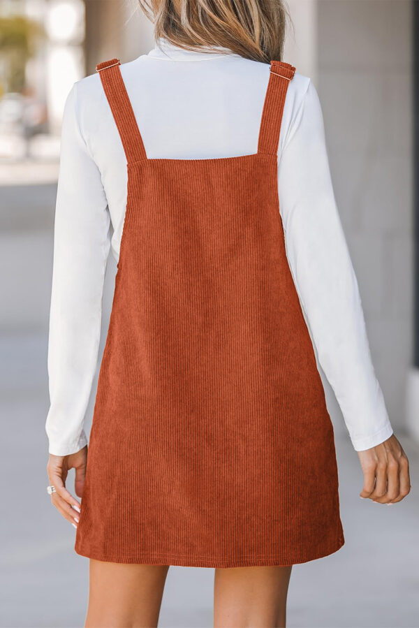 Corduroy Pocketed Overall Dress - Image 3