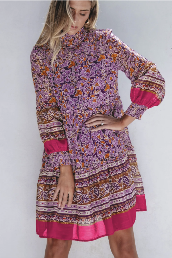 Lavender Bloom Puff Sleeve Mini Dress - Image 9