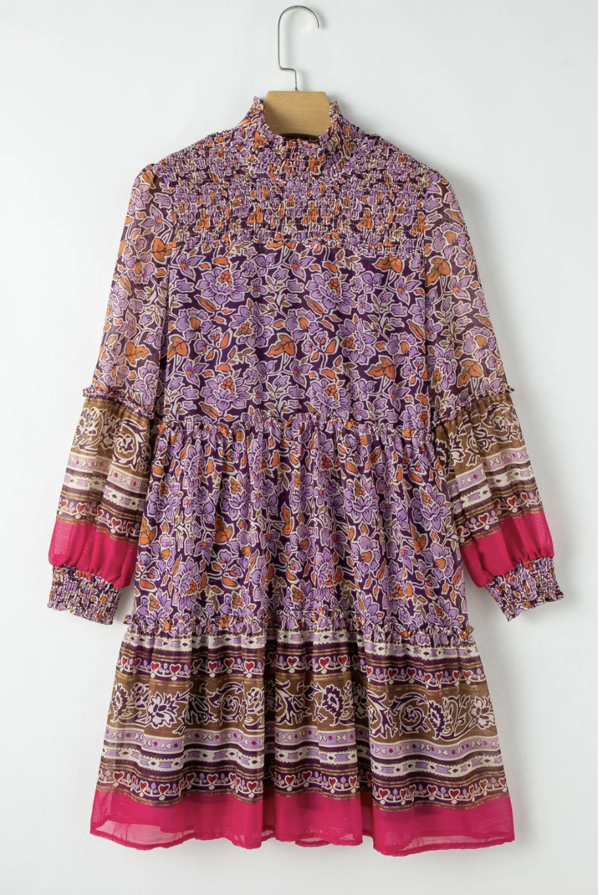 Lavender Bloom Puff Sleeve Mini Dress - Image 6