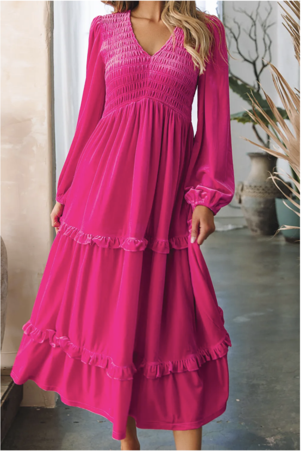 Roseblossom Velvet Dress - Image 6